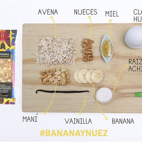 10 barras Integra banana y nuez x 42grs